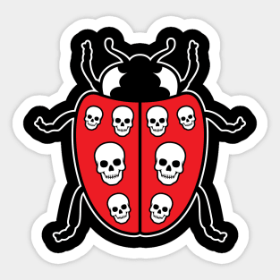 LADY BUG OF DEATH WITH SKULLS Sticker